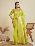 Jyoti Fashion Women's Green Soft Kanjivaram Silk Zari Woven Designer Saree with Blouse - Distacart