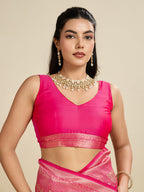Jyoti Fashion Women's Pink Soft Kanjivaram Silk Zari Woven Designer Saree with Blouse - Distacart