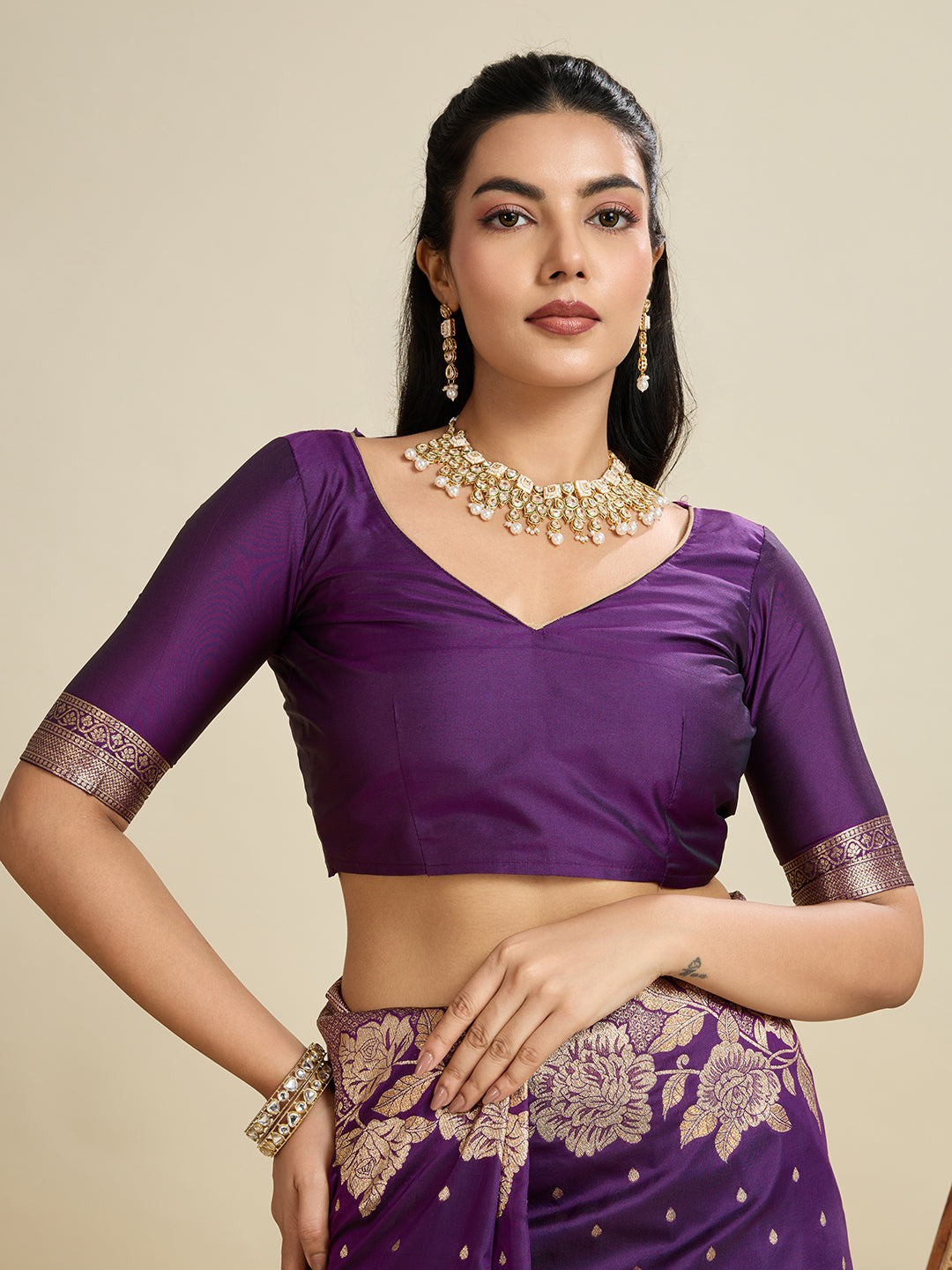 Jyoti Fashion Women's Wine Soft Kanjivaram Silk Zari Woven Designer Saree with Blouse - Distacart