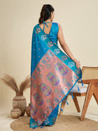 Jyoti Fashion Women's Sky Blue Soft Kanjivaram Paithani Silk Zari Woven Designer Saree with Blouse - Distacart