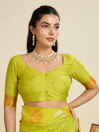 Jyoti Fashion Women's Mehendi Soft Kanjivaram Paithani Silk Zari Woven Designer Saree with Blouse - Distacart