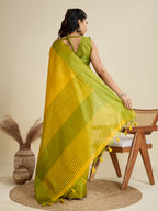 Jyoti Fashion Women's Yellow Khadi Raw Silk Temple Woven Border Designer Saree with Blouse - Distacart