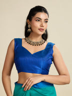 Jyoti Fashion Women's Rama Khadi Raw Silk Temple Woven Border Designer Saree with Blouse - Distacart