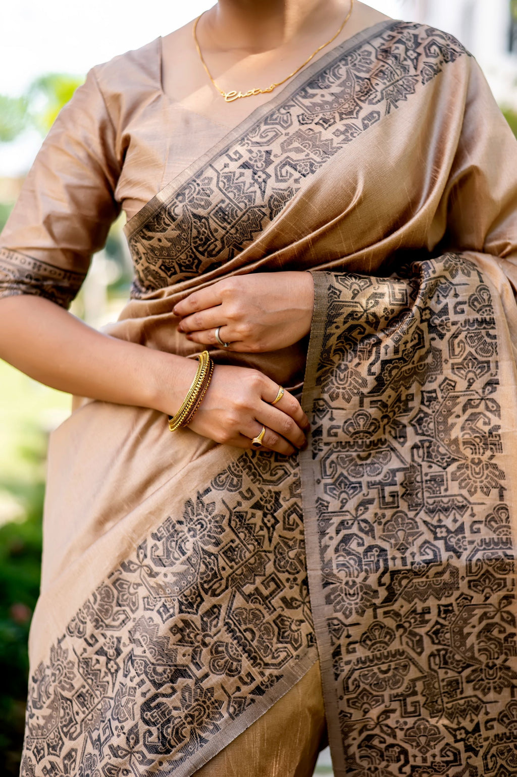 Jyoti Fashion Women's Cream Handloom Raw Silk Weaving Designer Saree with Blouse - Distacart