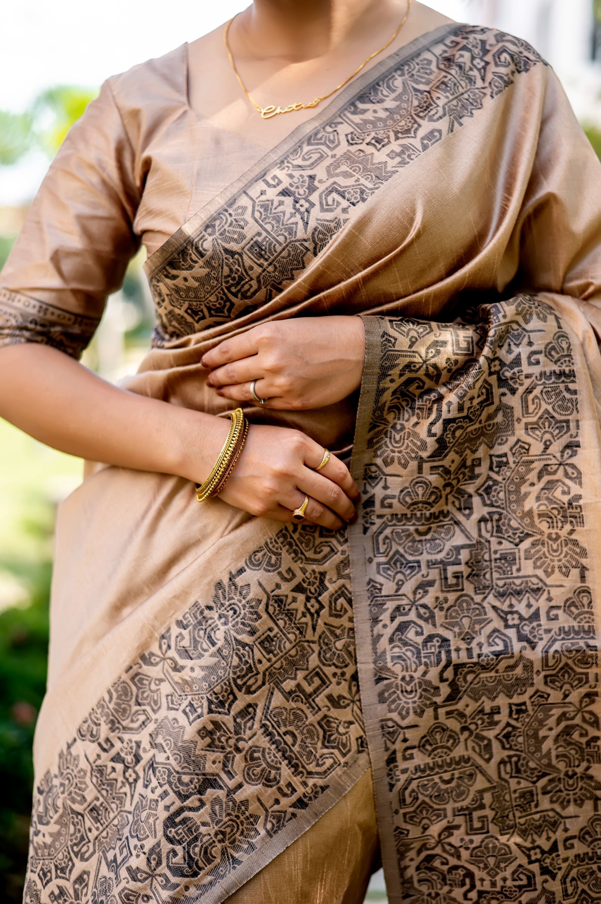 Jyoti Fashion Women's Cream Handloom Raw Silk Weaving Designer Saree with Blouse - Distacart