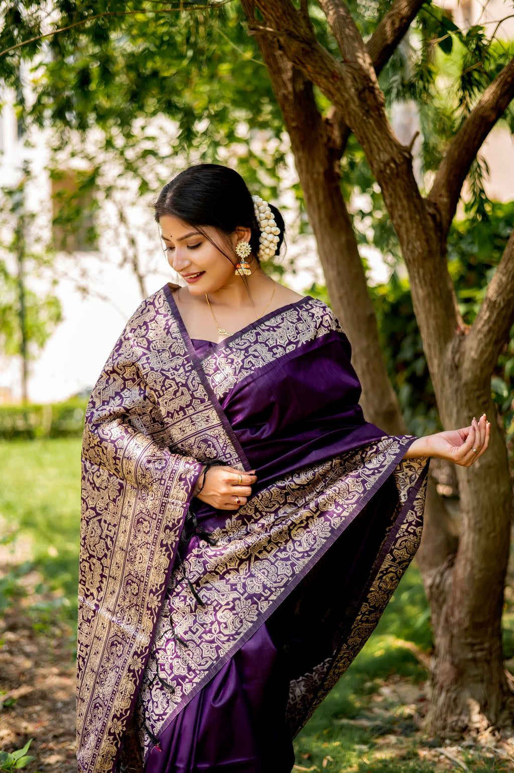 Jyoti Fashion Women's Wine Handloom Raw Silk Weaving Designer Saree with Blouse - Distacart