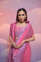 Jyoti Fashion Women's Pink Handloom Raw Silk Weaving Designer Saree with Blouse - Distacart