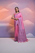 Jyoti Fashion Women's Pink Handloom Raw Silk Weaving Designer Saree with Blouse - Distacart