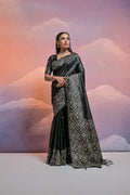 Jyoti Fashion Women's Black Handloom Raw Silk Weaving Designer Saree with Blouse - Distacart