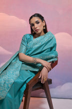 Jyoti Fashion Women's Firozi Handloom Raw Silk Weaving Designer Saree with Blouse - Distacart