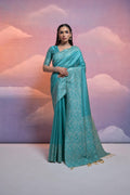 Jyoti Fashion Women's Firozi Handloom Raw Silk Weaving Designer Saree with Blouse - Distacart