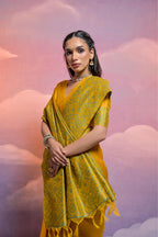 Jyoti Fashion Women's Yellow Handloom Raw Silk Weaving Designer Saree with Blouse - Distacart