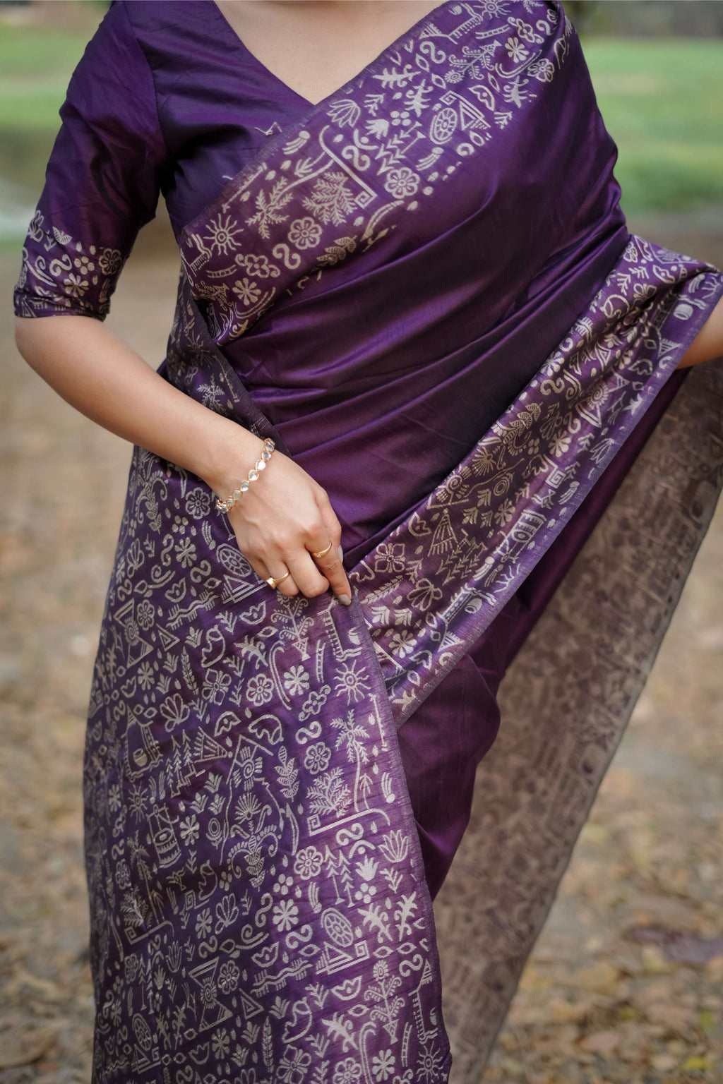 Jyoti Fashion Women's Wine Handloom Raw Silk Weaving Designer Saree with Blouse - Distacart