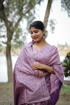 Jyoti Fashion Women's Purple Handloom Raw Silk Weaving Designer Saree with Blouse - Distacart