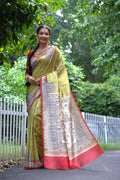 Jyoti Fashion Women's Green Soft Tussar Silk Printed Designer Saree with Blouse - Distacart