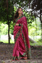 Jyoti Fashion Women's Grey Soft Tussar Silk Peacock Printed Designer Saree with Blouse - Distacart