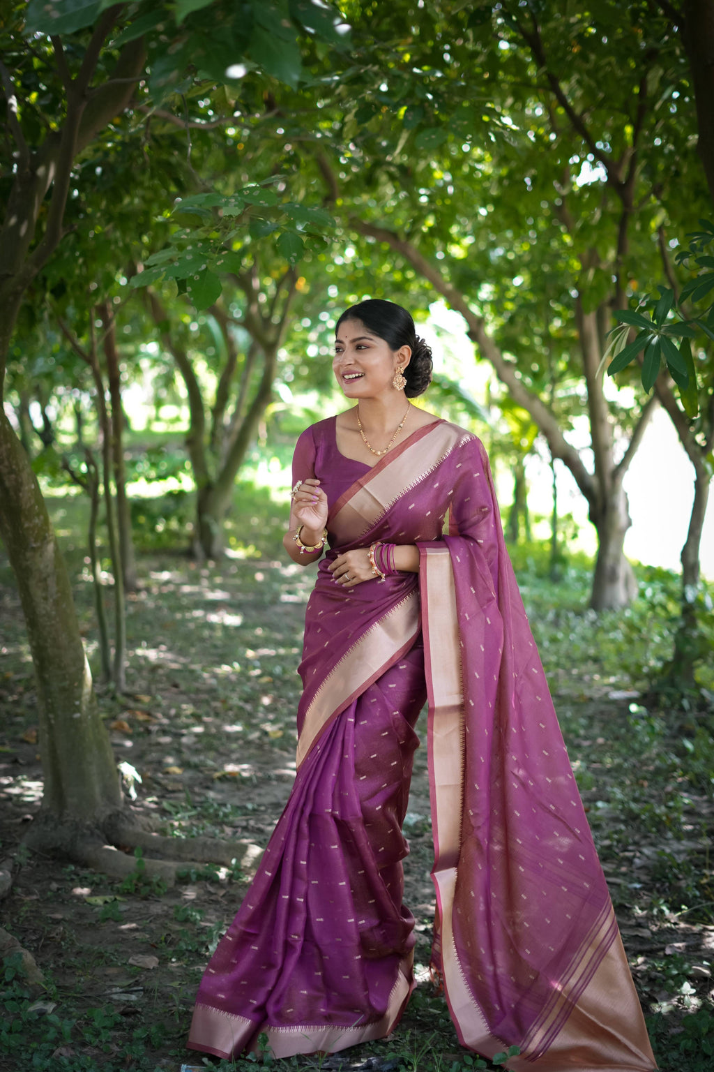 Jyoti Fashion Women's Purple Soft Kalyani Silk Zari Woven Designer Saree with Blouse - Distacart