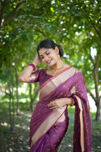 Jyoti Fashion Women's Purple Soft Kalyani Silk Zari Woven Designer Saree with Blouse - Distacart