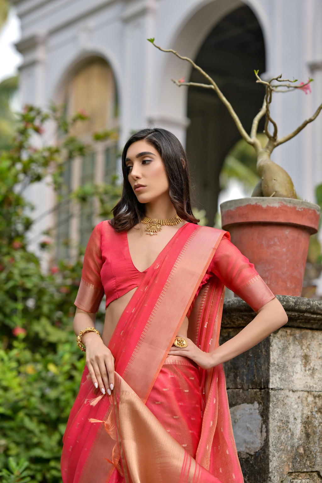 Jyoti Fashion Women's Coral Soft Kalyani Silk Zari Woven Designer Saree with Blouse - Distacart