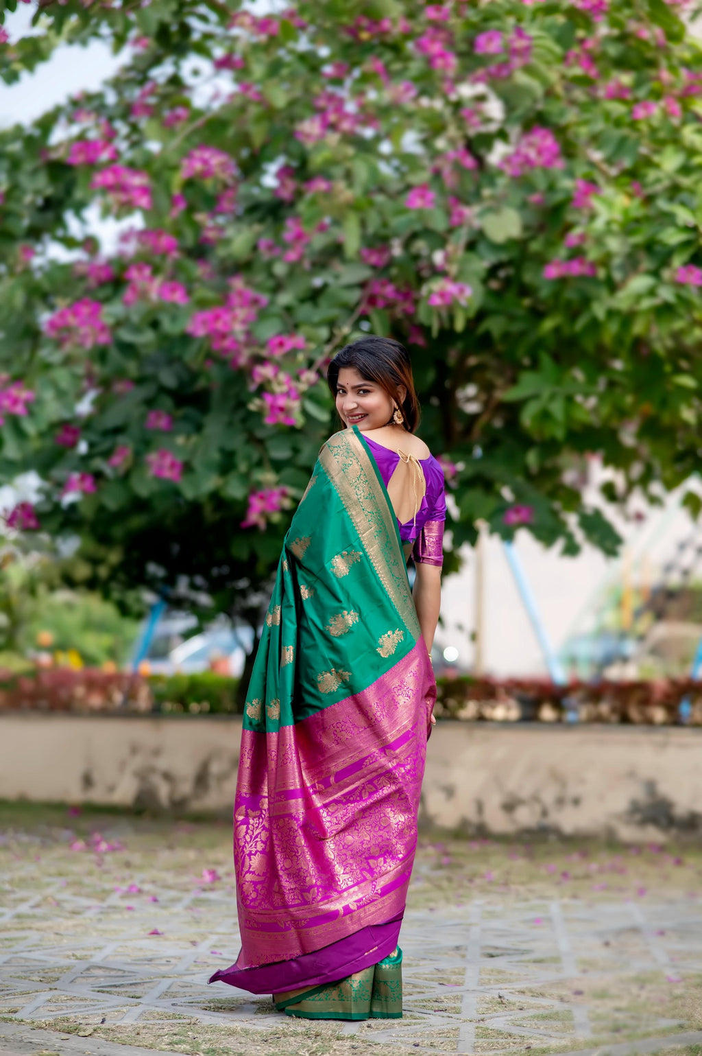 Jyoti Fashion Women's Rama Soft Banarasi Silk Zari Woven Saree with Blouse - Distacart
