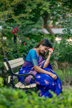Jyoti Fashion Women's Royal Blue Soft Banarasi Silk Zari Woven Saree with Blouse - Distacart