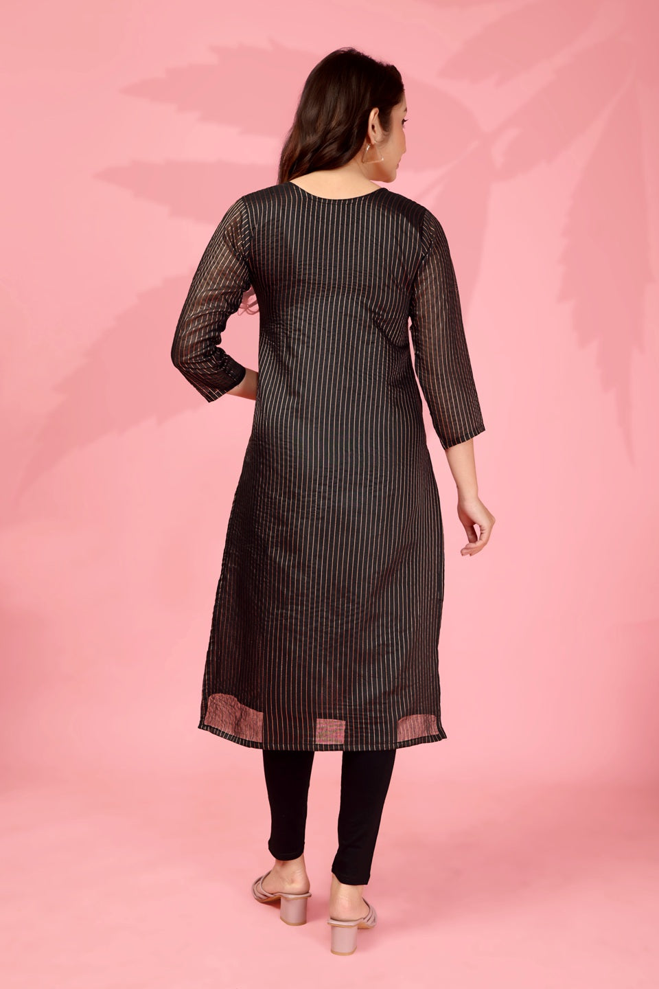 Jyoti Fashion Women's Black Kanchi Cotton Lining Zari Woven Designer Kurti Only - Distacart
