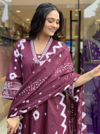 Jyoti Fashion Women's Wine Rayon Slub Printed Designer Kurta Set with Dupatta - Distacart