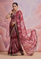 Jyoti Fashion Women's Coffee Sequence with Zari Codding Georgette Saree with Blouse - Distacart
