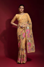 Jyoti Fashion Women's Chiku Sequence Embroidery Georgette Saree with Blouse - Distacart