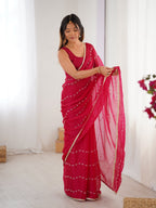 Jyoti Fashion Women's Pink Soft Sitara Embroidered Designer Saree with Blouse - Distacart