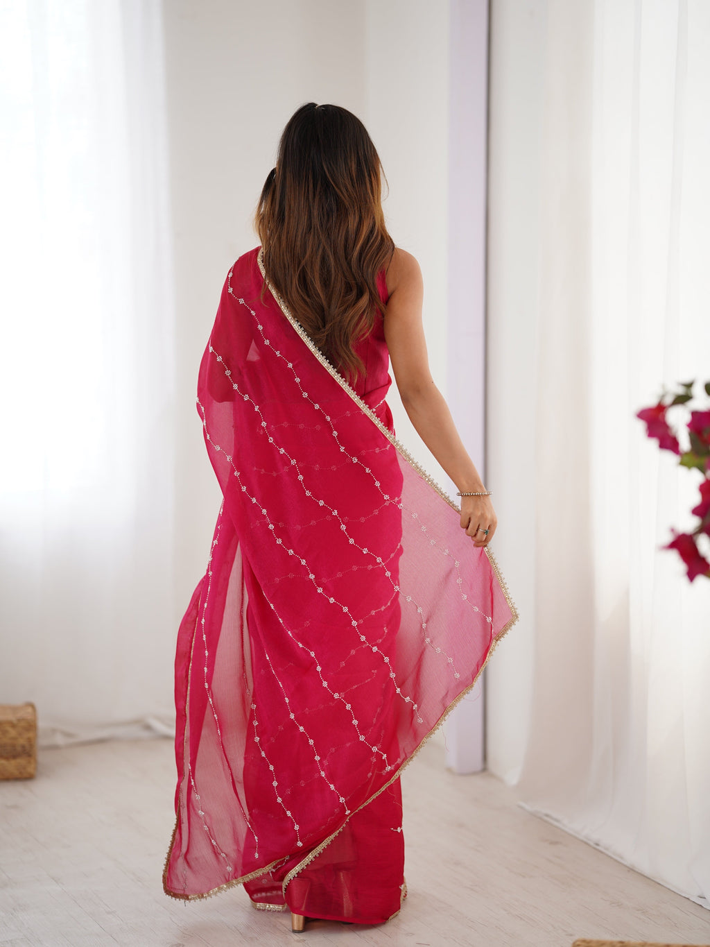 Jyoti Fashion Women's Pink Soft Sitara Embroidered Designer Saree with Blouse - Distacart