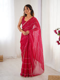 Jyoti Fashion Women's Pink Soft Sitara Embroidered Designer Saree with Blouse - Distacart