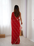 Jyoti Fashion Women's Maroon Soft Sitara Embroidered Designer Saree with Blouse - Distacart