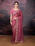 Jyoti Fashion Women's Pink Art Silk Sequins Embroidered Designer Saree with Blouse - Distacart