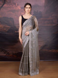 Jyoti Fashion Women's Grey Jimmy Choo Sequins Embroidered Designer Saree with Blouse - Distacart