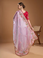 Jyoti Fashion Women's Purple Jimmy Choo Sequins Coding Embroidered Designer Saree with Blouse - Distacart