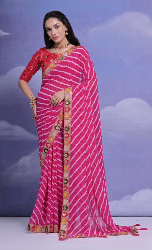 Jyoti Fashion Women's Rani Coding Sequence Georgette Saree with Blouse - Distacart