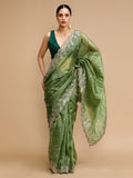 Jyoti Fashion Women's Mehendi Art Silk Sequins Embroidered Designer Saree with Blouse - Distacart