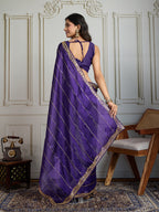 Jyoti Fashion Women's Purple Jimmy Choo Sequins Designer Saree with Blouse - Distacart