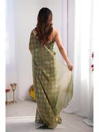 Jyoti Fashion Women's Mehendi Box Chiffon Moti Lace Border Designer Saree with Blouse - Distacart