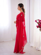Jyoti Fashion Women's Pink Soft Fendy Embroidered Designer Saree with Blouse - Distacart