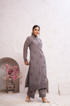 Jyoti Fashion Women's Grey Faux Georgette Embroidered Designer Kurta with Bottom - Distacart