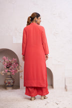 Jyoti Fashion Women's Orange Faux Georgette Embroidered Designer Kurta with Bottom - Distacart