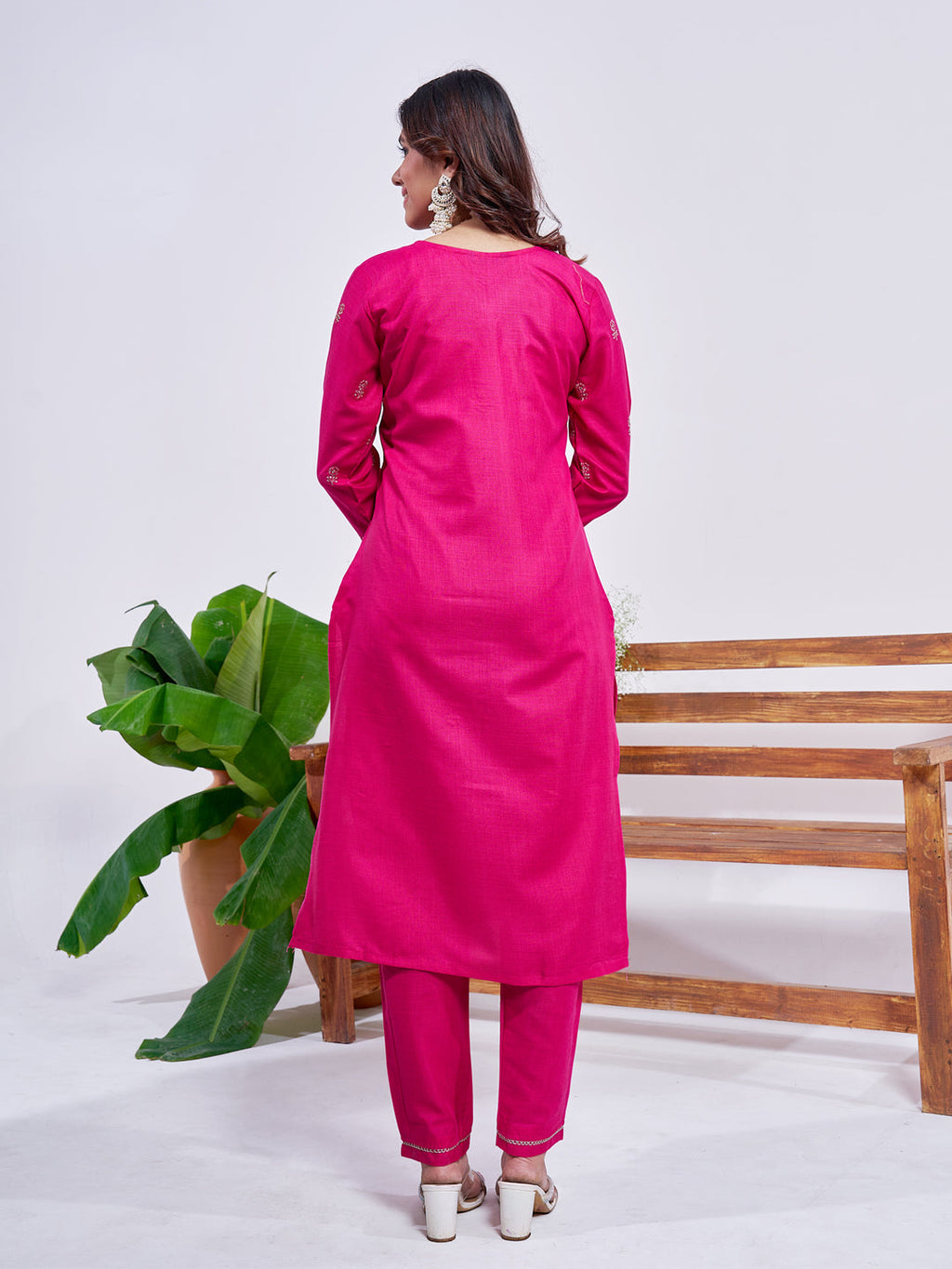 Jyoti Fashion Women's Rani Pink Rayon Embroidered Designer Kurta Set with Dupatta - Distacart