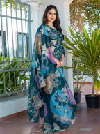 Jyoti Fashion Women's Rama Cotton Blend Printed Designer Kurta Set with Dupatta - Distacart