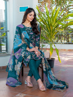 Jyoti Fashion Women's Rama Cotton Blend Printed Designer Kurta Set with Dupatta - Distacart