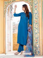 Jyoti Fashion Women's Morpich Silk Handwork Designer Kurta Set with Dupatta - Distacart