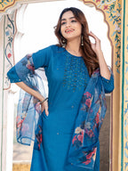 Jyoti Fashion Women's Morpich Silk Handwork Designer Kurta Set with Dupatta - Distacart