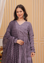 Jyoti Fashion Women's Wine Rayon Printed Designer Kurta Set with Dupatta - Distacart