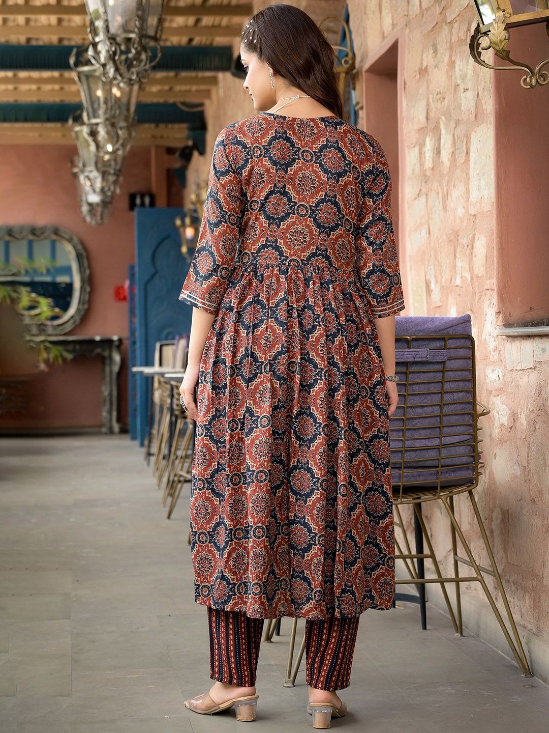 Jyoti Fashion Women's Maroon Rayon Printed Designer Kurta Set with Dupatta - Distacart